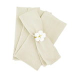 serviettes réutilisables coton vert clair blanc bleu clair vert foncé texture lin naturelle classique