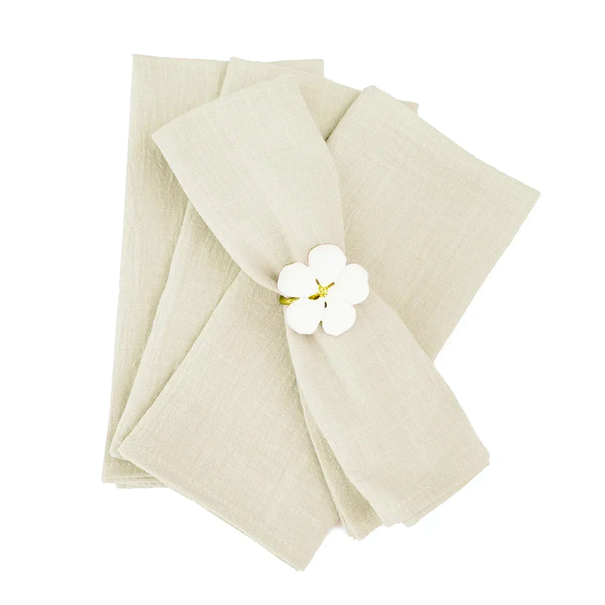 serviettes réutilisables coton vert clair blanc bleu clair vert foncé texture lin naturelle classique