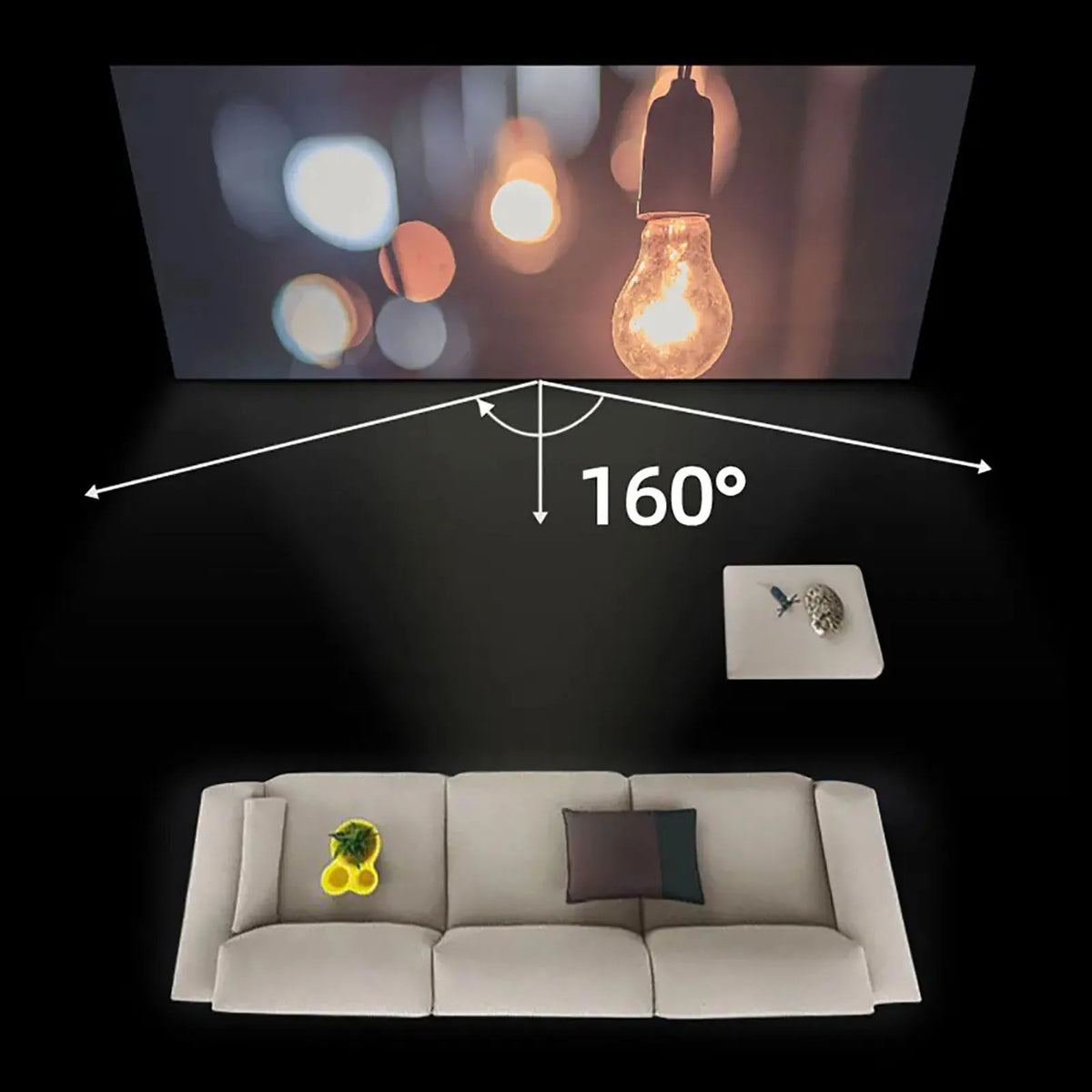 écran projection transparent blanc moderne 60 72 100 120 133 pouces