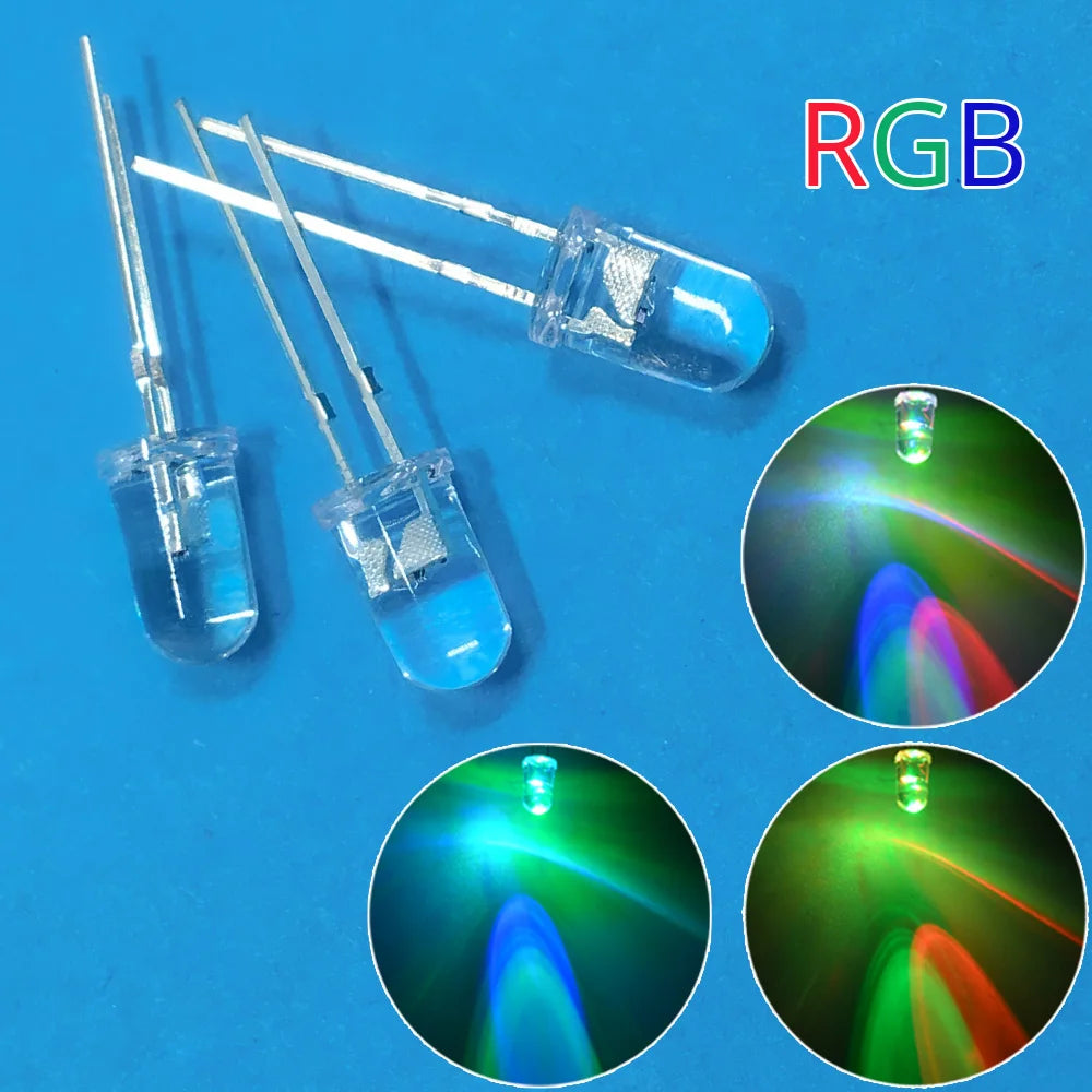 Diodes led super lumineuses 5mm rondes transparentes blanc rouge vert bleu eau claire moderne