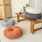 coussin rond moderne corduroy gris orange blanc doux extérieur sol lombaire câlin
