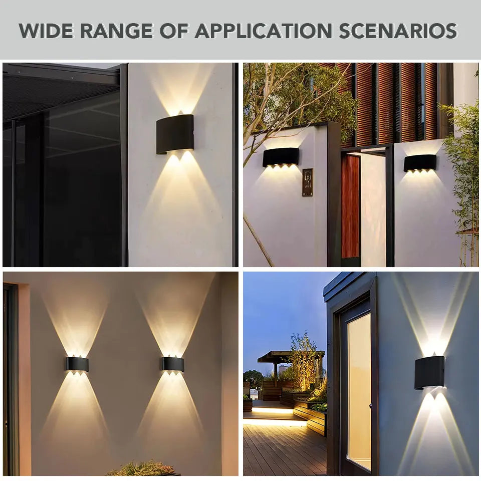 applique murale led moderne noire ip66 extérieur intérieur 110v 220v led