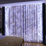 rideau lumineux led multicolore moderne télécommande usb 5v 300cm blanc beige