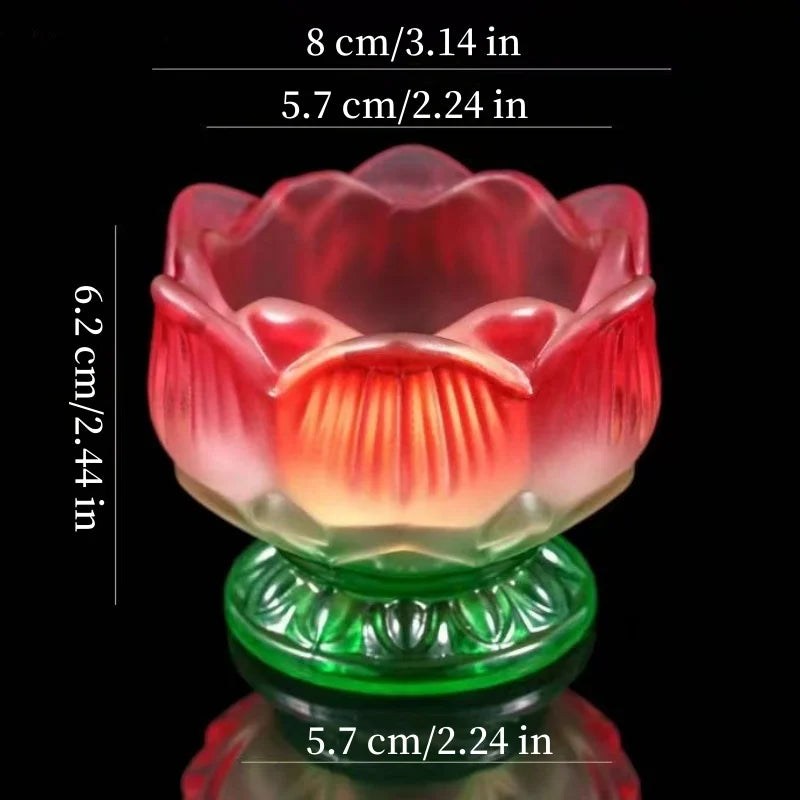 bougeoir artisanal fleur lotus sculptée bougie rouge couleur rose jaune vert bleu