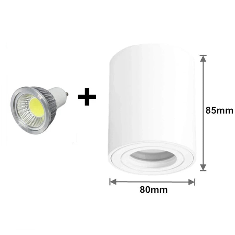 Spot LED moderne 85x80mm blanc noir mat opacité ajustable 90 260V