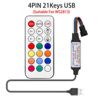 contrôleur led rubans lumineux ws2813 ws2815 14 17 21 touches télécommande rf multicolore moderne