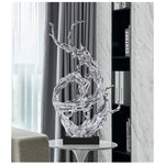 sculpture moderne vague océan transparent bleu clair abstraite décoration intérieure maison salon