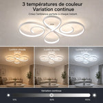plafonnier led moderne blanc noir or spirales télécommande app variable