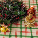 nappe table noël carreaux rouge vert imperméable coton polyester pompons festifextérieur banquets