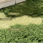 tapis moelleux camouflage fleurs vert blanc moderne résistant décoloration antidérapant séchage rapide