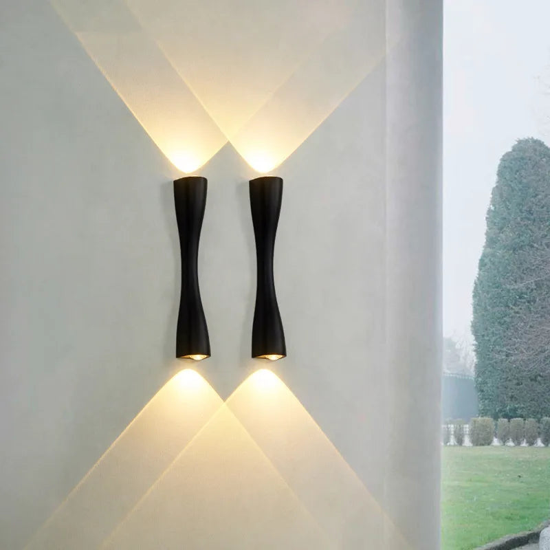 lampe murale moderne led or noir blanc contemporain éclairage maison fixations courbes opaques 24v