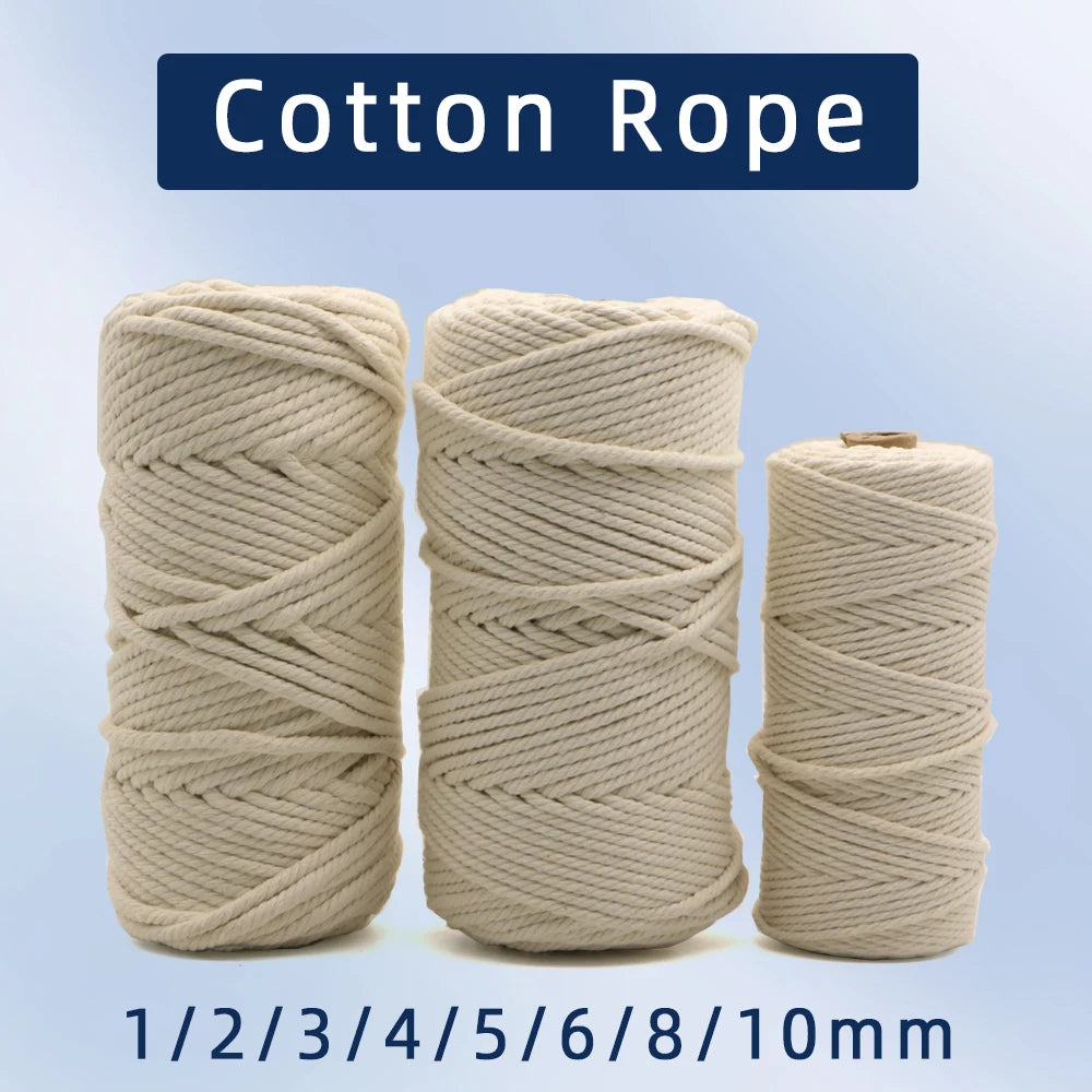 corde coton torsadée 3mm 4mm 5mm 6mm 10mm rustique sac vêtement textile maison