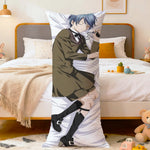 coussin allongé anime violet bleu blanc fleurs stylisées personnages 100 polyester double face imprimé