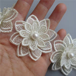 broderie fleur dentelle polyester blanc soluble decoration artisanale materiaux bricolage echangable erotique