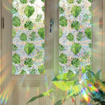 film vitrail fleurs papillons adhésif multicolore décoratif fenêtre opacité artiste
