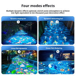 projecteur led extérieur effet eau dynamique poissons koi lotus logo décoration jardin piscine dynamique