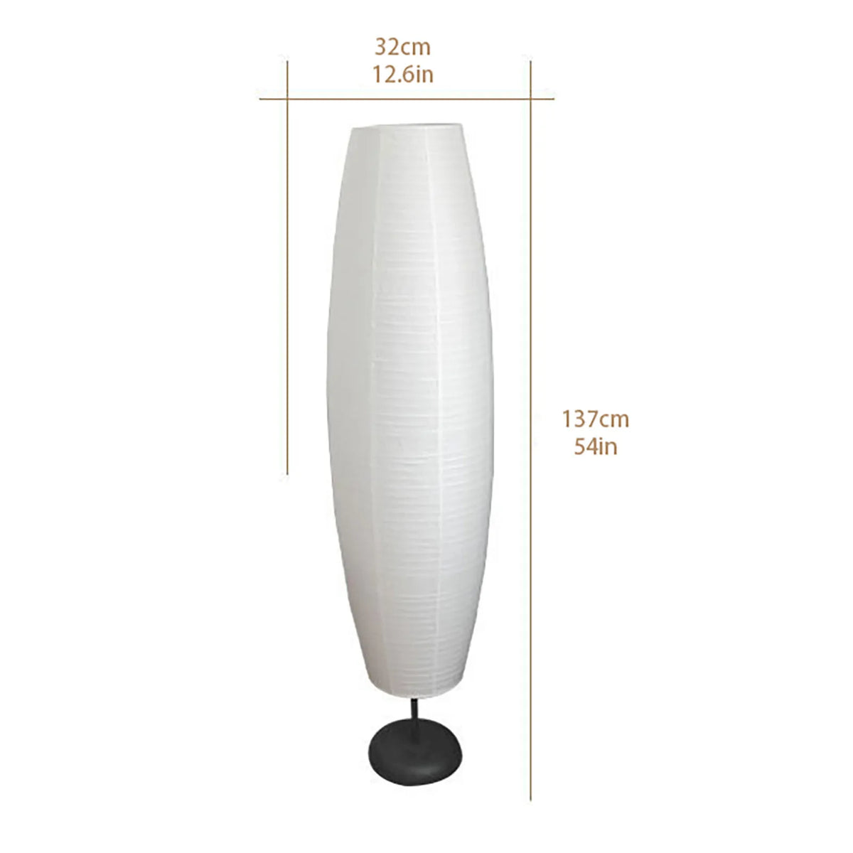 abat jour blanc contemporain semi transparent japonais minimaliste pied métal noir