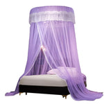 rideau lit enfant unisexe polyester coton rose vert blanc bleu violet translucide franges décoratives