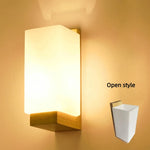 applique murale moderne led bois clair verre blanc éclairage chambre salon 16w 30w blanc