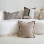 coussins décoratifs patchwork moderne sans rembourrage beige gris blanc lit canapé 45x45cm