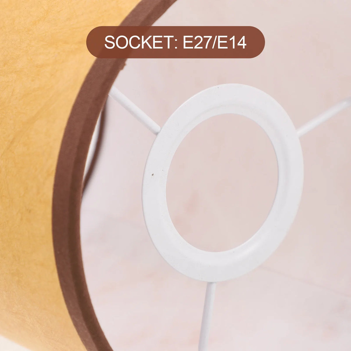 abat jour moderne beige marron texture grunge opacité tringle E27 E14