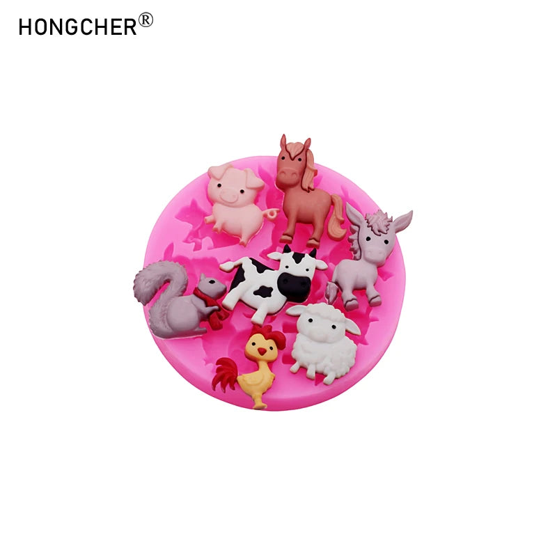 moule gâteau silicone animaux rose décoration cake chocolat cookies modernes enfants