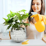 cache pot suspendu miroir moderne mosaïque petits miroirs chaînes argentées plante verte intérieur extérieur
