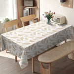nappe table rectangulaire imperméable motif feuilles beige moderne polyester cuisine salon mariage extérieur