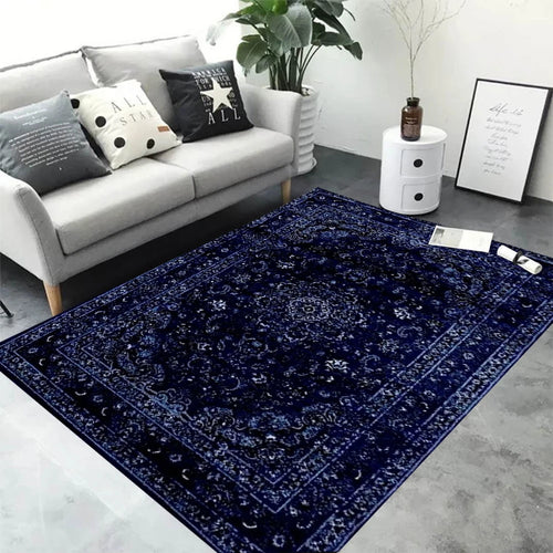 tapis violet géométrique ornements floraux anti dérapant polyester classique vintage salon chambre extérieur