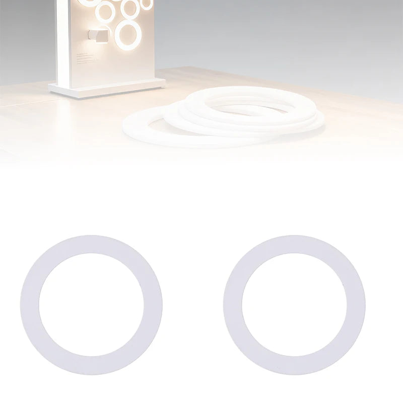anneaux réparation lampe blancs ronds lisses opaques entretoises rondelles supports joints minimalistes