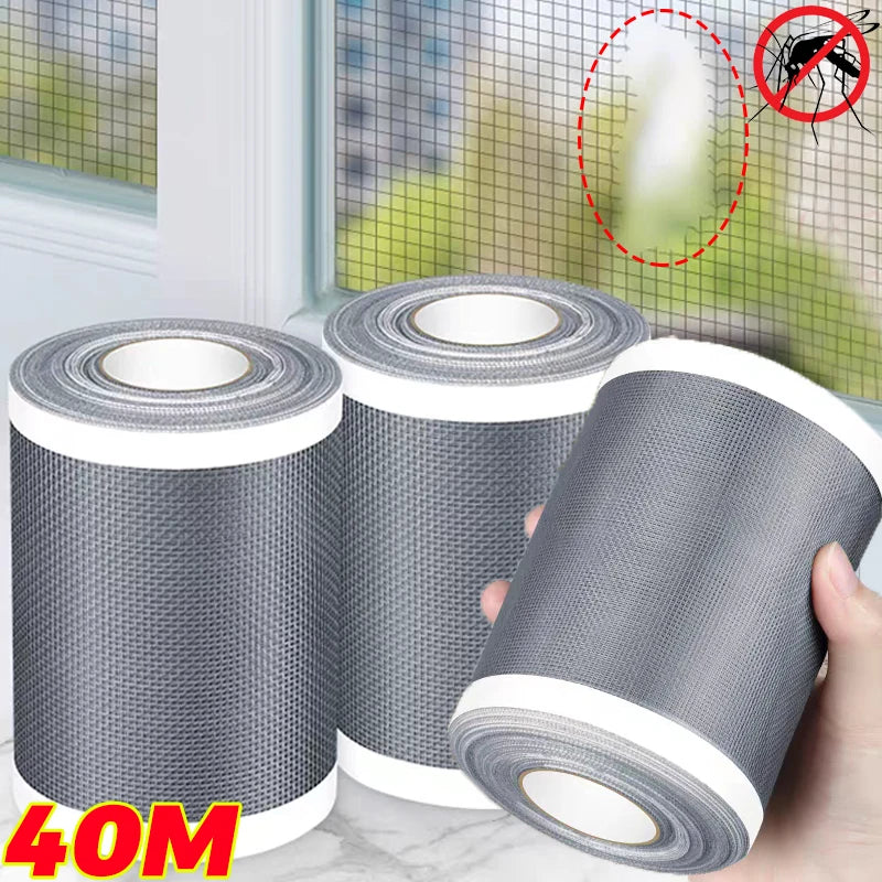 filet anti moustiques adhésif gris maille fine moderne 5m 7cm fenetre protection