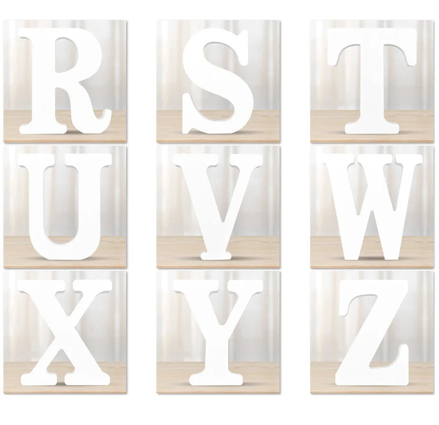 lettres decoratives bois blanc simples classiques decoration murale