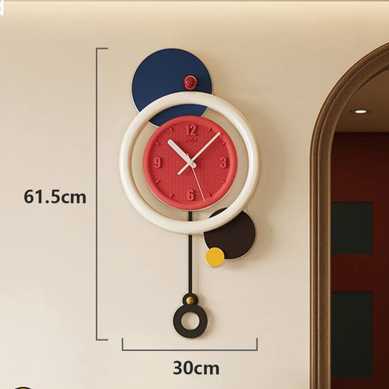 horloge murale moderne acrylique balançoire abstraite géométrique multicolore aiguille visage unique fixations