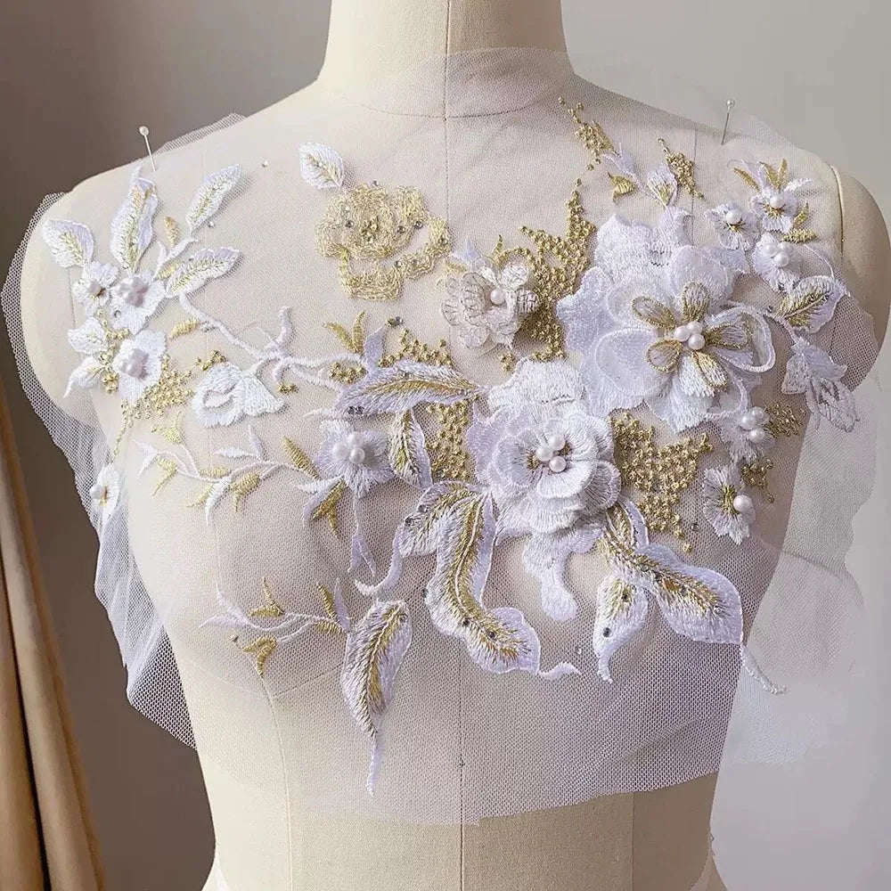 applique textile brodée fleurs violet rose blanc adultes femmes
