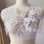 applique textile brodée fleurs violet rose blanc adultes femmes