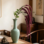 décoration intérieure vase artificiel branche verte blanche classique 95cm haut feuillets