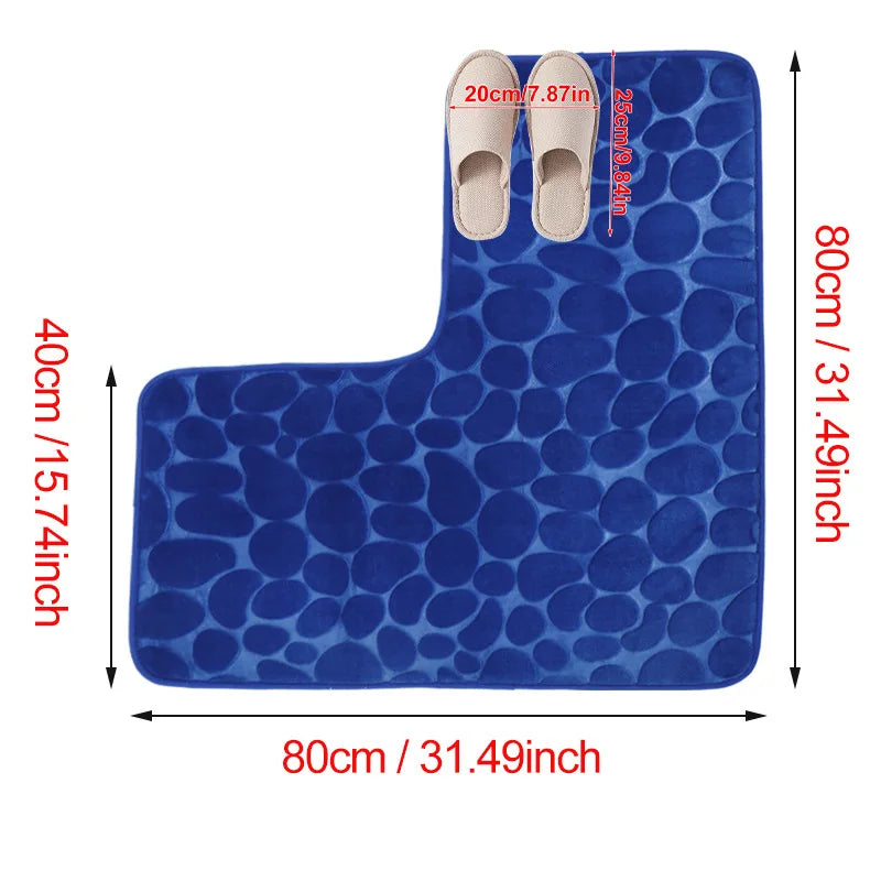 tapis bain doux moderne beige sapphire blue coffee grey lake blue mousse mémoire forme