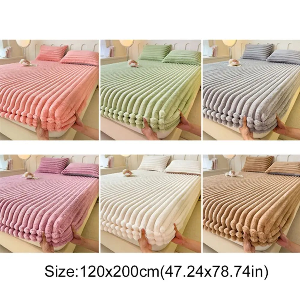 housse matelas polyster coton rayures horizontales rose beige confortable anti bactéries résistante eau