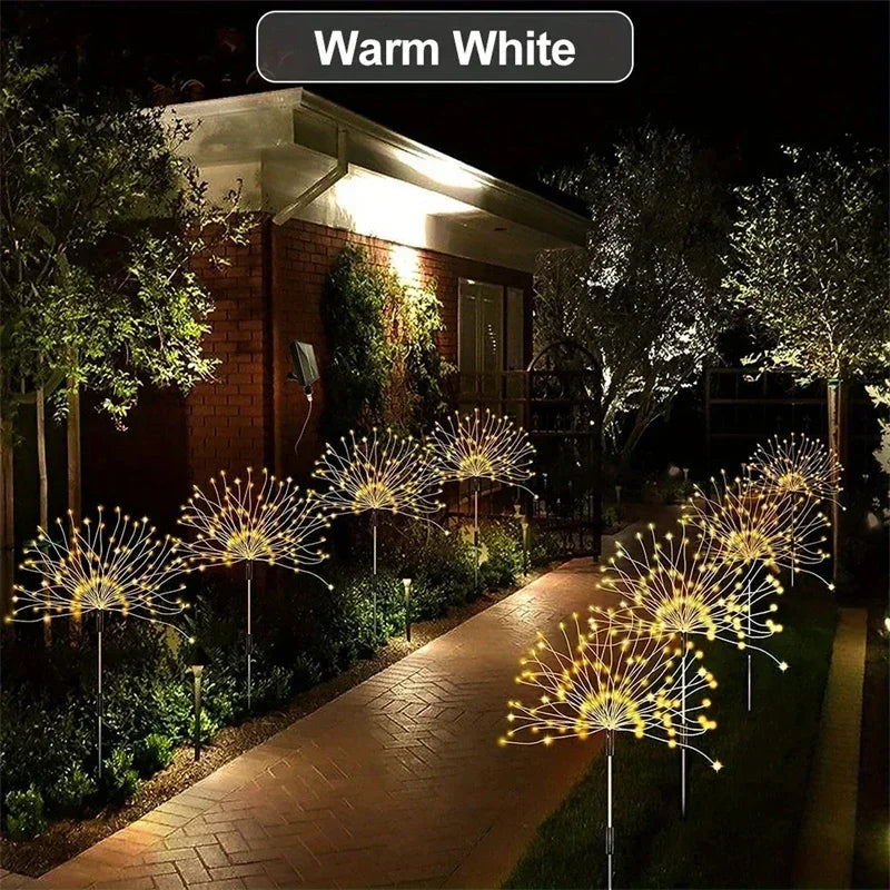 guirlande lumineuse solaire led blanc chaud multicolore moderne étanche modes lumièreextérieur piquet decoration jardin