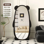 miroir mural moderne panda bois finition noir brun chambre coucher