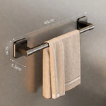 porte serviettes mural aluminium argenté lisse moderne adhésif salle bain simple robuste 30cm 40cm