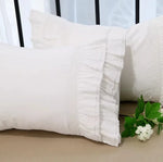 housses coussin coton dentelle volants blanc vintage lit brodé opacité inclusion simple