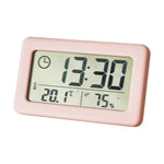 horloge murale réveil numérique thermomètre hygromètre led moderne carré noir blanc rose vert