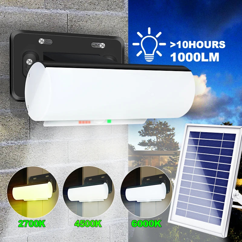 lampe solaire led blanc moderne ip65 panneau solaire réglable intensitéextérieurintérieur
