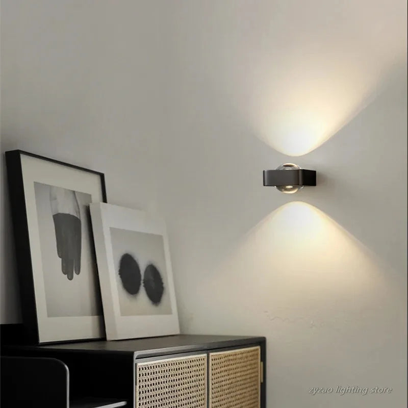appliques murales modernes deux led noir doré éclairage cuisine chambre minimaliste fixées mur