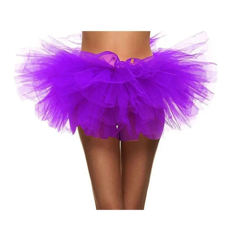 Jupe tutu tulle opaque classique multicolore adulte princesse plissée mini dài dessus genou