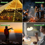 guirlande lumineuse solaire camping modes éclairage extérieur led waterproof autonomie ip44 ip65