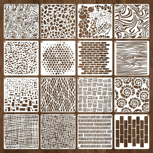 pochoirs peinture blancs divers motifs géométriques modernes opaques peinture meubles bois