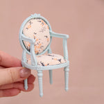 meubles miniatures résine chaises table or blanc floral rococo louis xv vintage figurinesDecorationMiniMaison