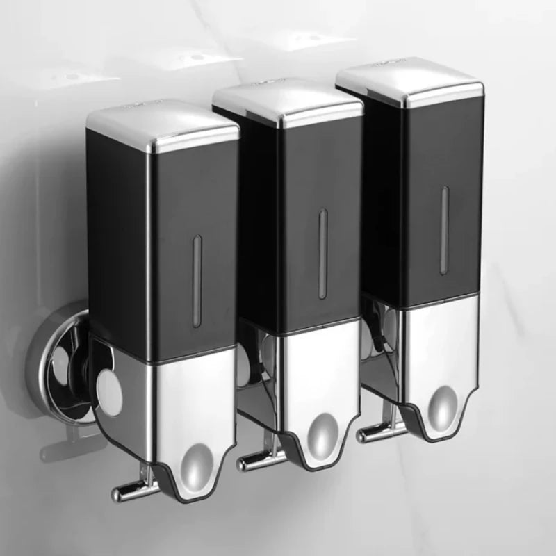 distributeur savon liquide mural noir argent acier inoxydable abs 500ml 1000ml 1500ml moderne minimaliste